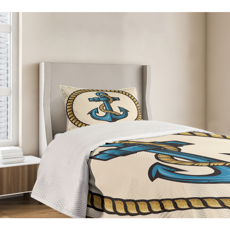 Sailor Emblem with Rope Bedspread Set