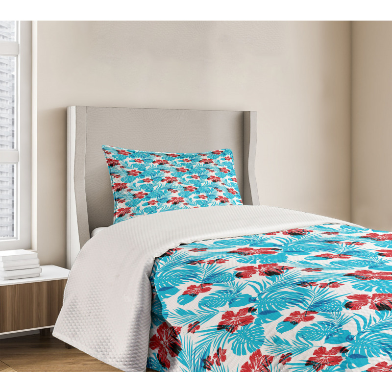 Island Vegetation Leaves Bedspread Set