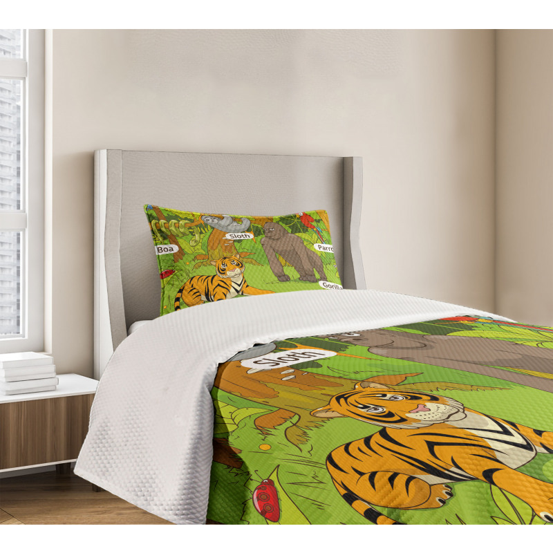 Jungle Fauna Zoo Bedspread Set