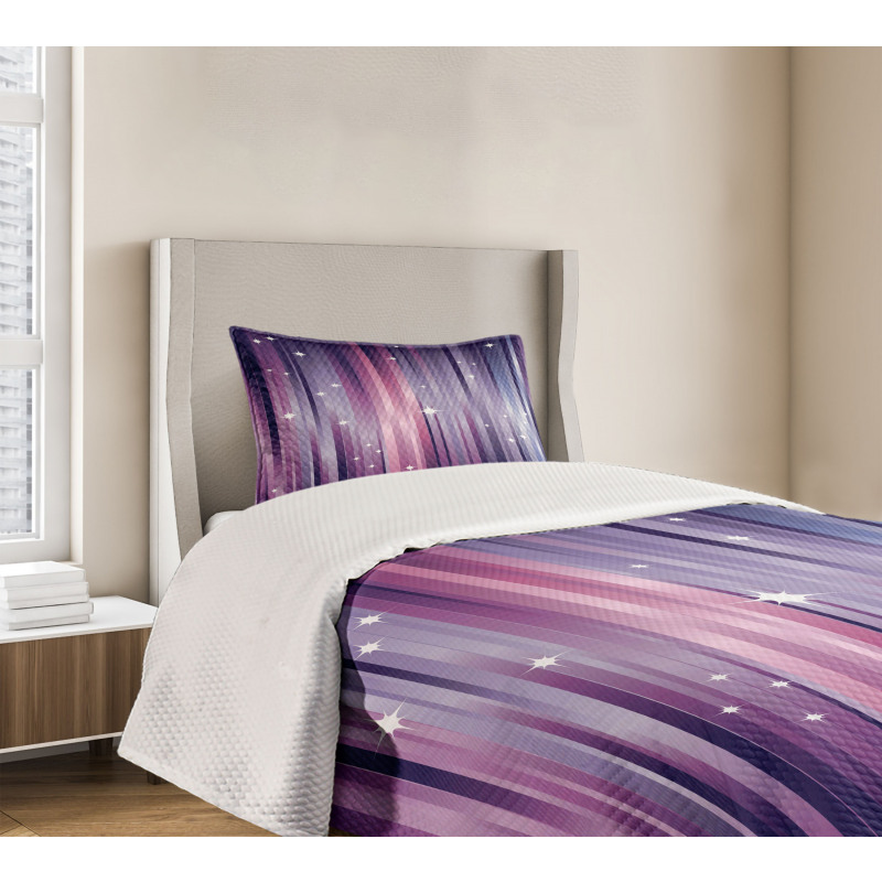 Colorful Beams Lines Bedspread Set