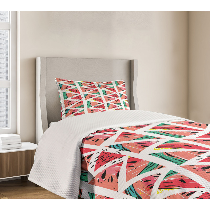 Abstract Watermelon Bedspread Set