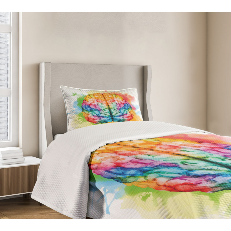 Colorful Human Brain Bedspread Set