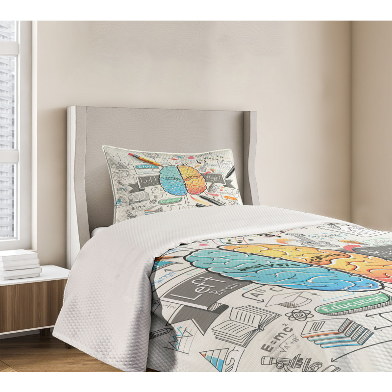 2 Sides of Brain Bedspread Set