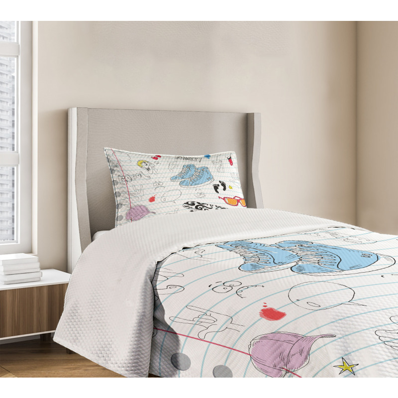 Drawings on a Notebook Bedspread Set