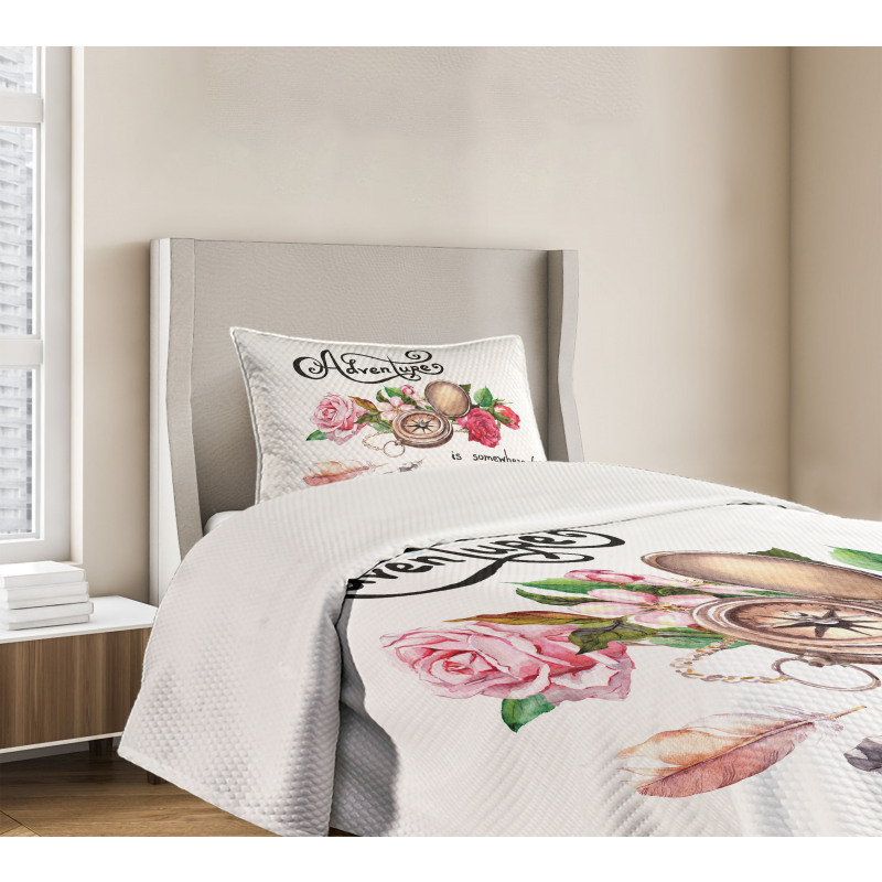 Old Compass Flowers Bedspread Set