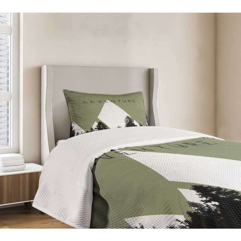 Forest Halftone Style Bedspread Set