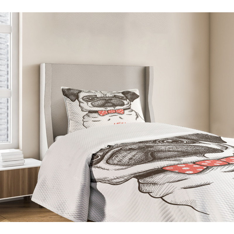 Portrait of a Dog Cartoon Bedspread Set