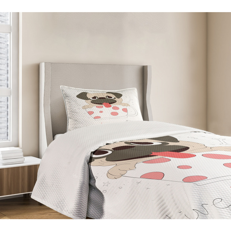 Live Love Bark Words Funny Bedspread Set