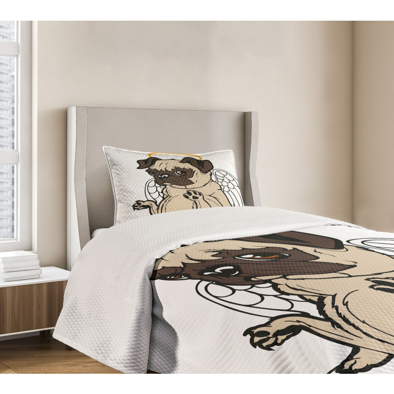 Puppy Angel Wings Hare Bedspread Set