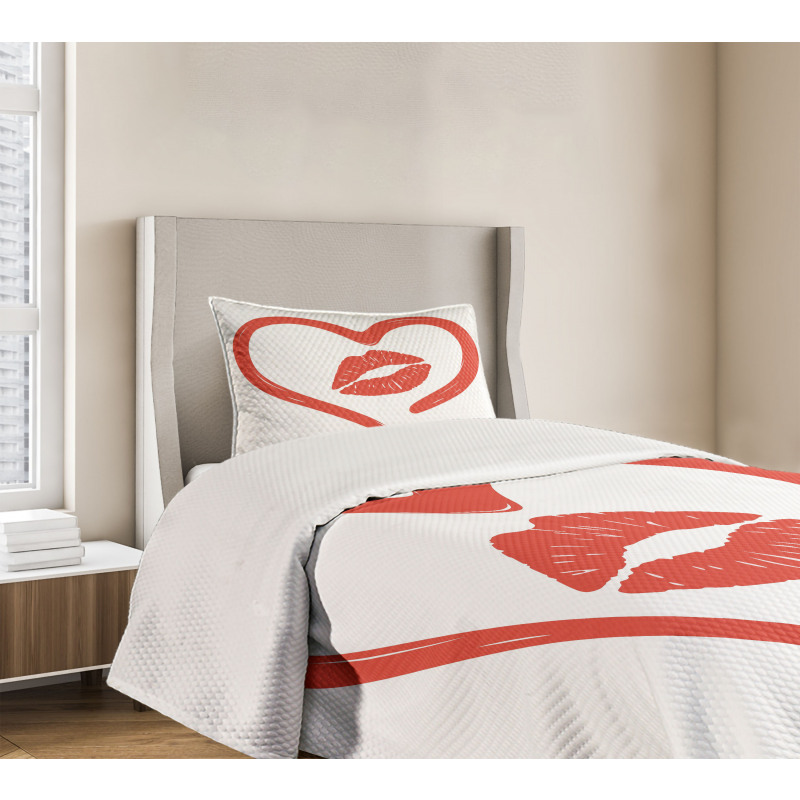 Romance Passion Lipstick Bedspread Set