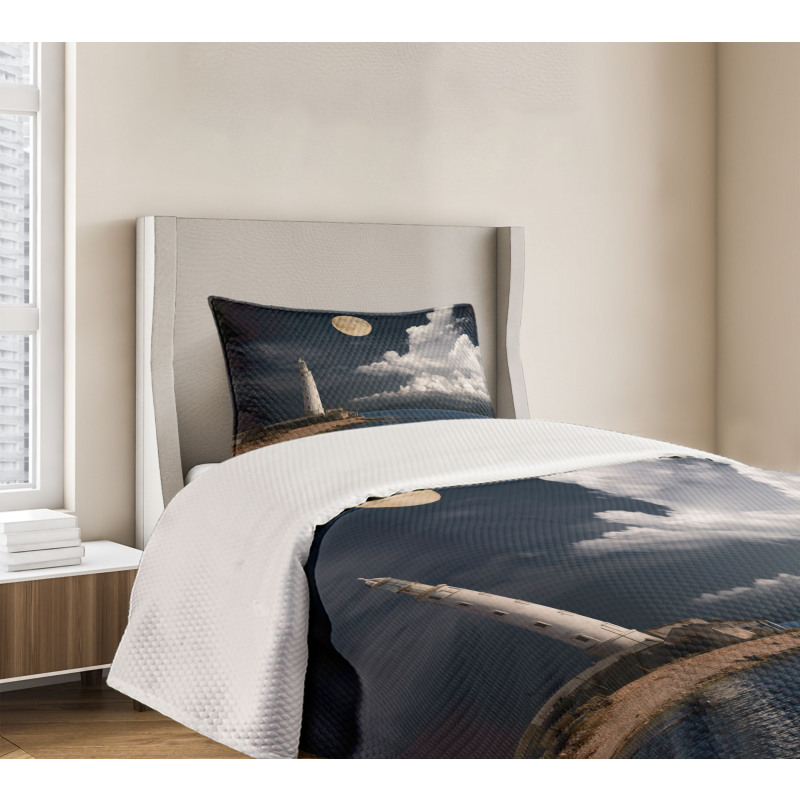 Old Lighthouse by Sea Bedspread Set