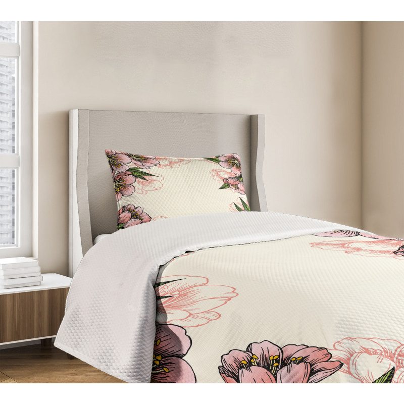 Botanical Spring Flowers Bedspread Set