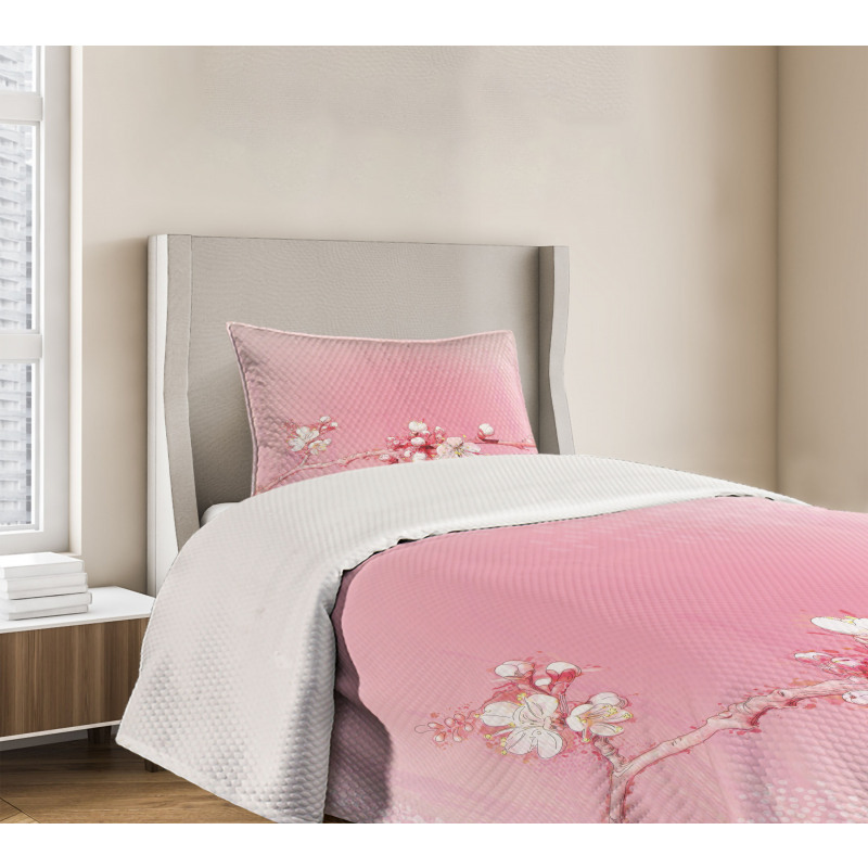 Japanese Cherry Bloom Bedspread Set