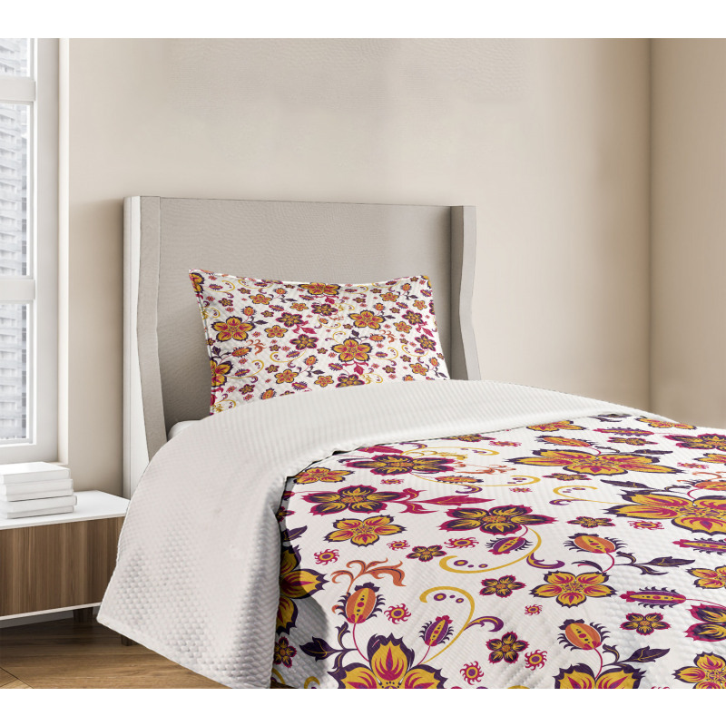 Blooming Flower Pattern Bedspread Set