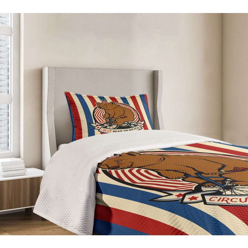 Circus Mascot on Bicycle Bedspread Set