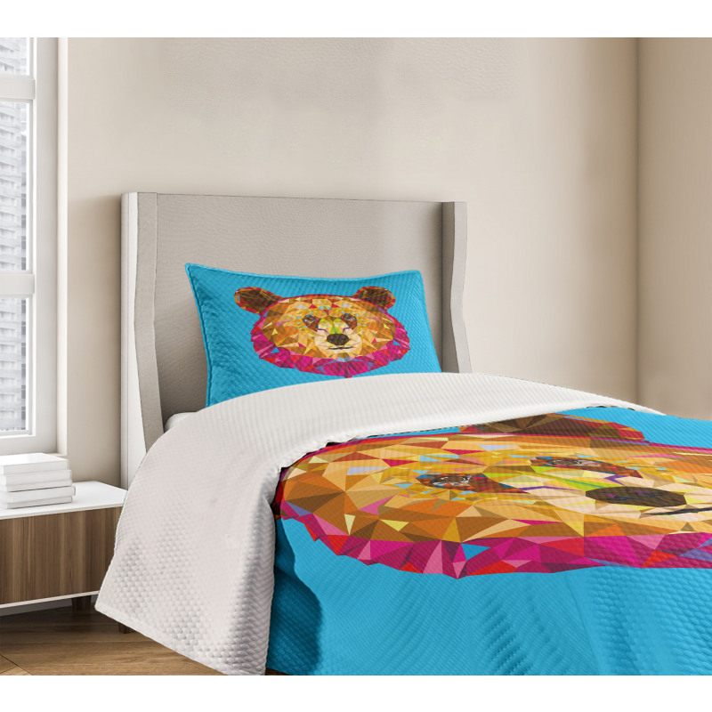 Geometric Head Poly Effect Bedspread Set