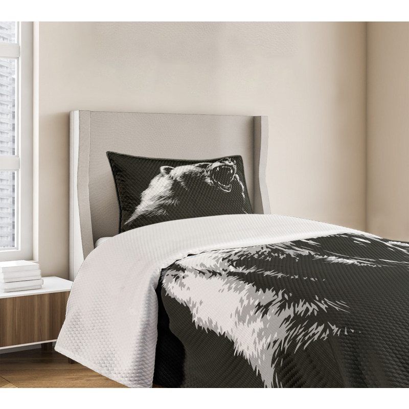 Sketch Art Carnivore Roar Bedspread Set