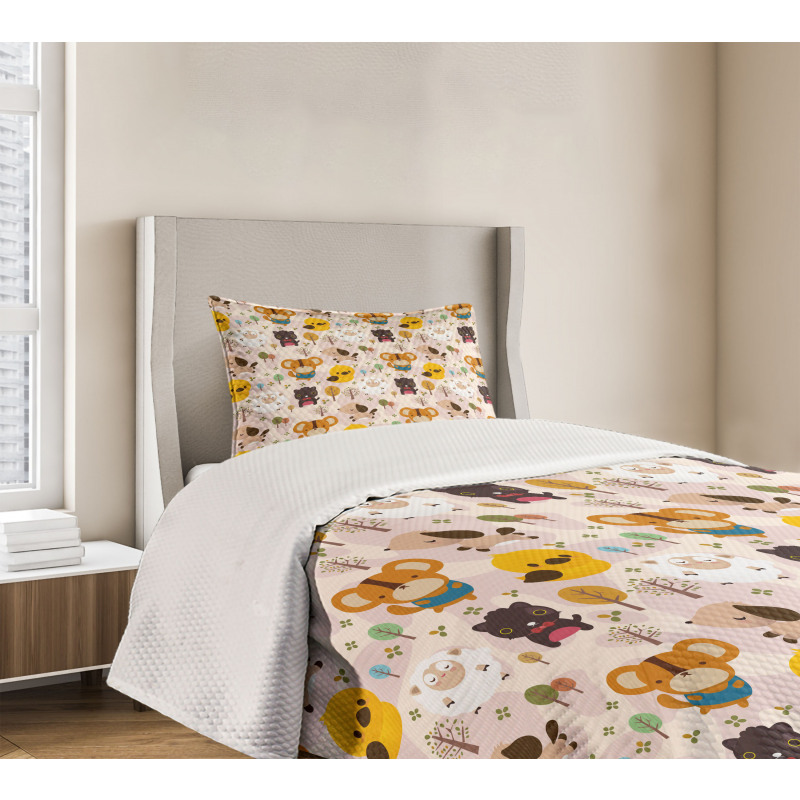 Caricatures Jungle Bedspread Set