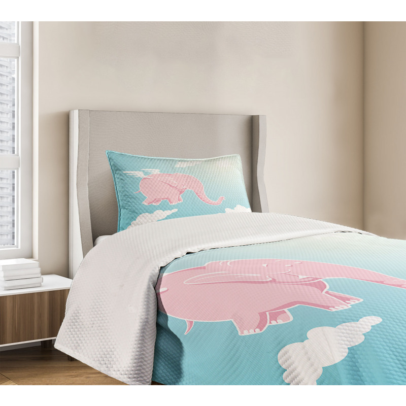 Pink Elephant Happiness Bedspread Set