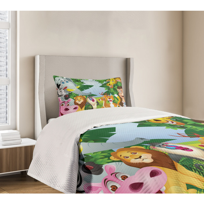 Safari Jungle Funny Bedspread Set