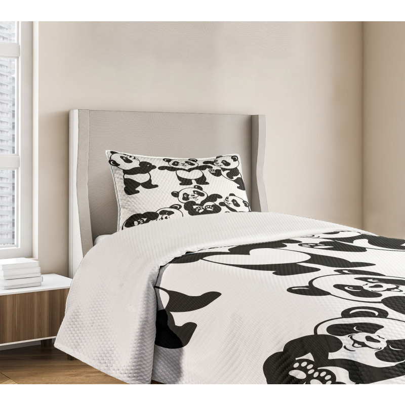 Playful Panda Bear Zoo Bedspread Set