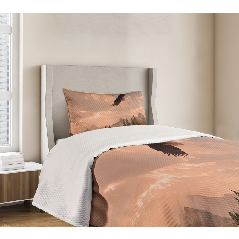 Nature Rocky Mountains Bedspread Set