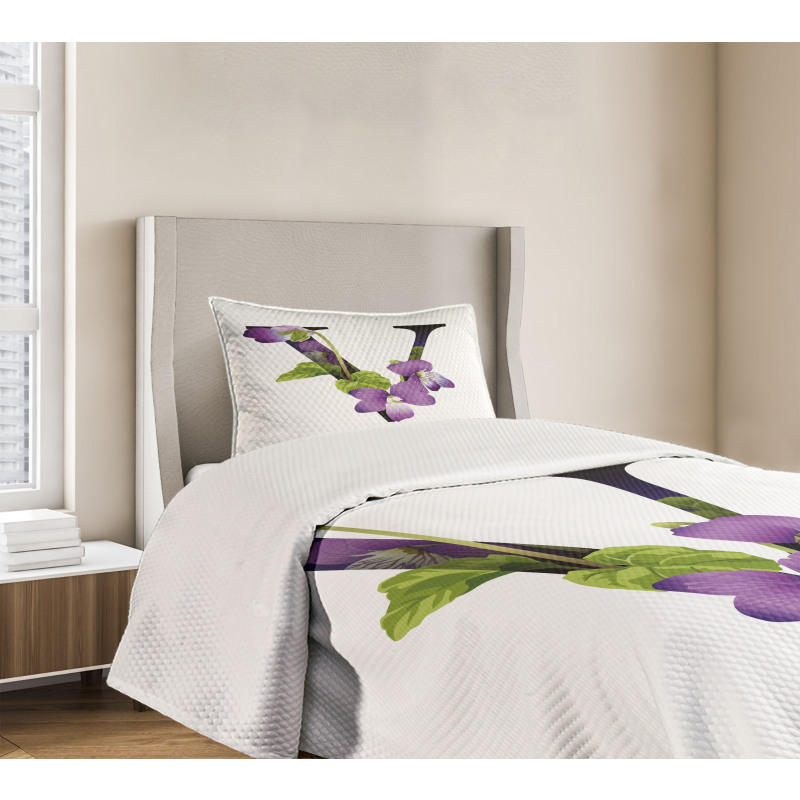 Viola Sororia Flower Bedspread Set