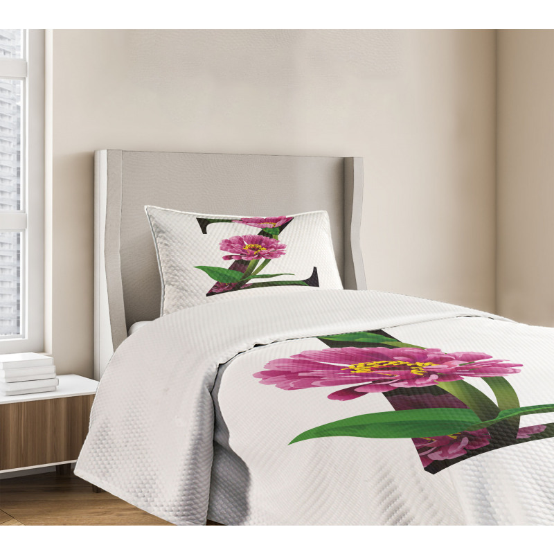 Zinnia Petals Leaves Z Bedspread Set