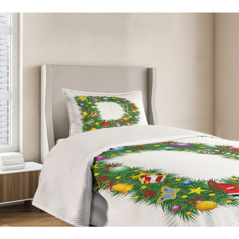 Happy Christmas Pine Bedspread Set