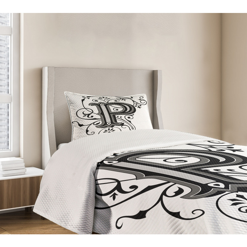 Floral Essence Initial Bedspread Set