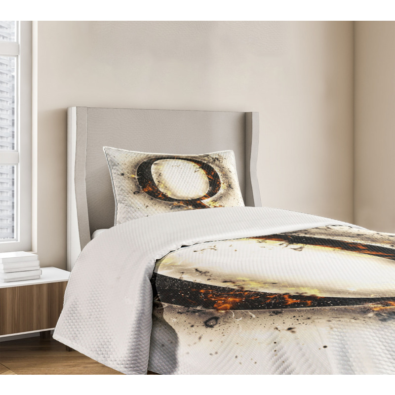 Words on Fire Theme Bedspread Set