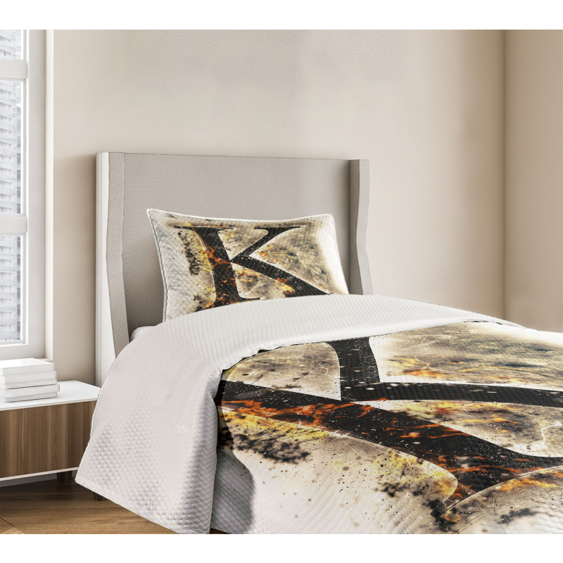 Smoked Letter K ABC Bedspread Set