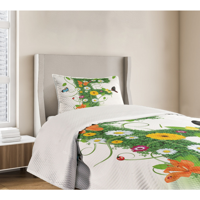 Animals and Flowers F Bedspread Set