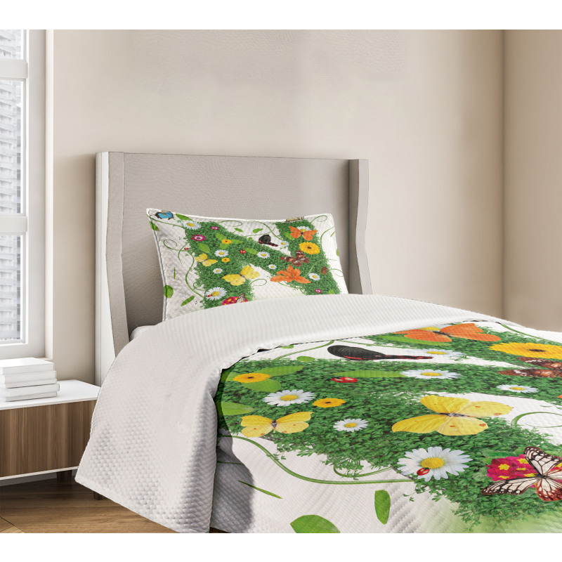 Daisy Butterfly Garden Bedspread Set