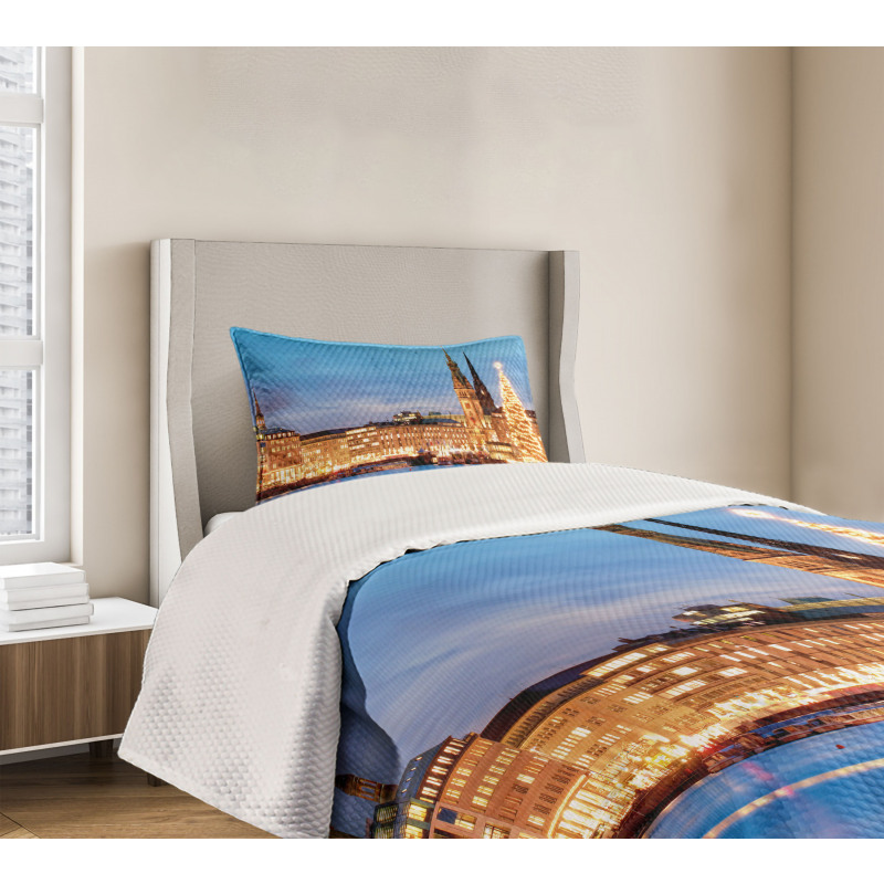 Hamburg Germany Old Town Bedspread Set