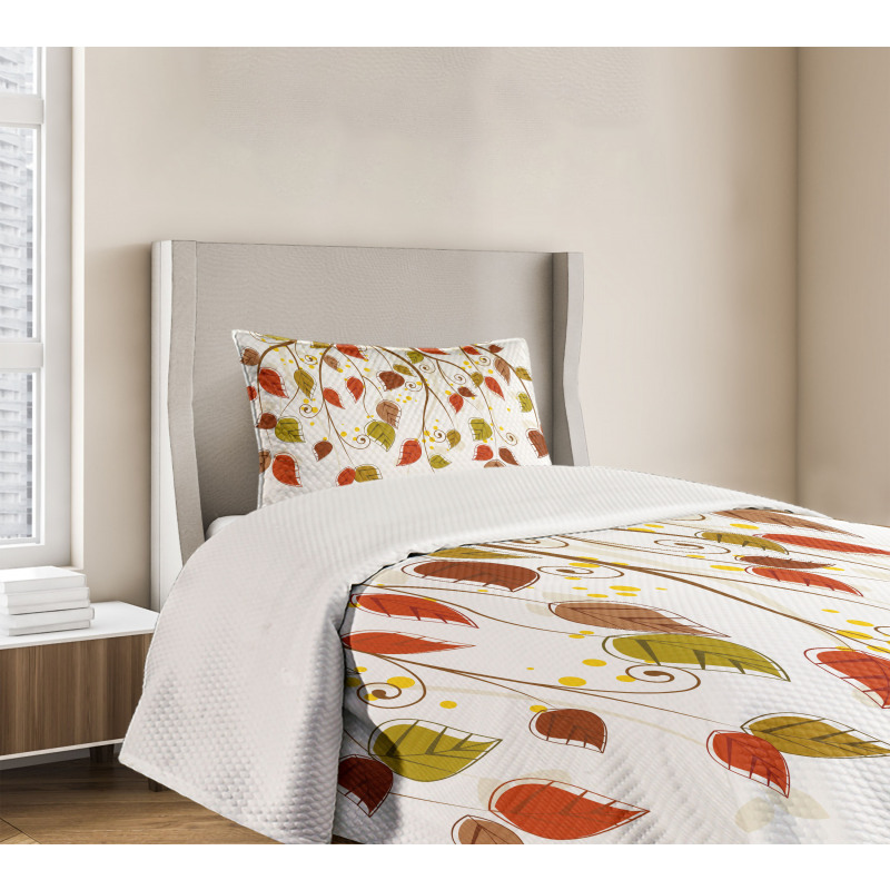 Branches Leaves Fall Bedspread Set