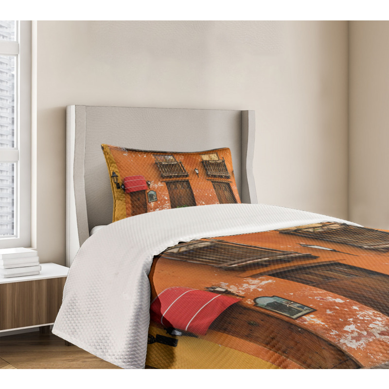 Cartagena Streets Photo Bedspread Set