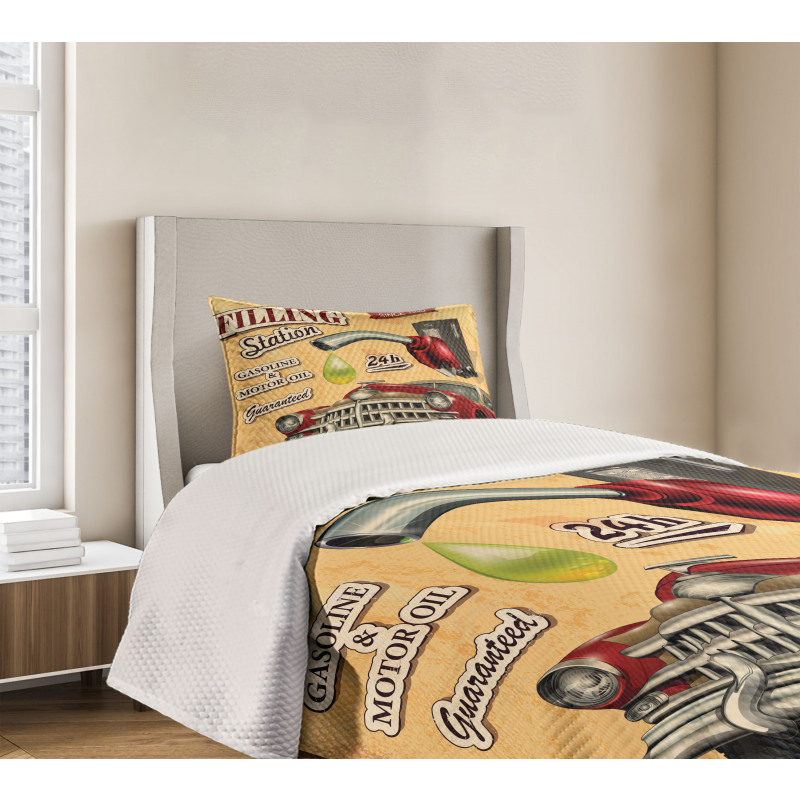 Gasoline Station Vehicle Bedspread Set