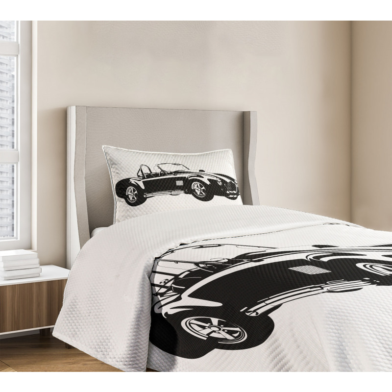 Sports Car Roadster Engine Bedspread Set