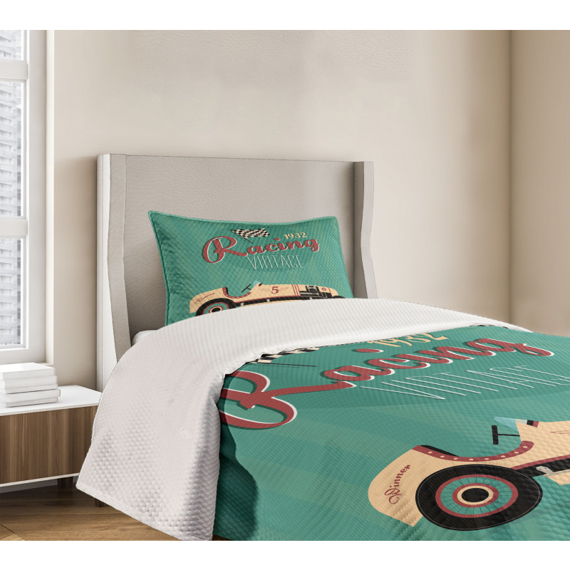 Vintage Style Automobile Bedspread Set