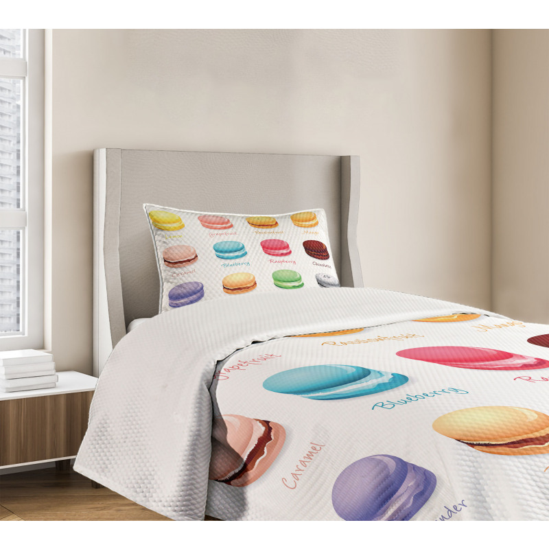 Colorful Macarons Bedspread Set