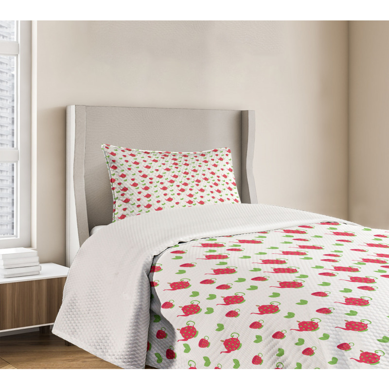 Teapots Polka Dots Bedspread Set