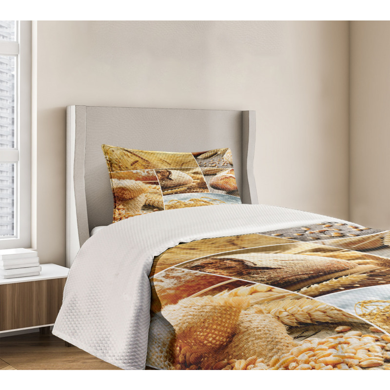 Bread Making Wheat Bedspread Set