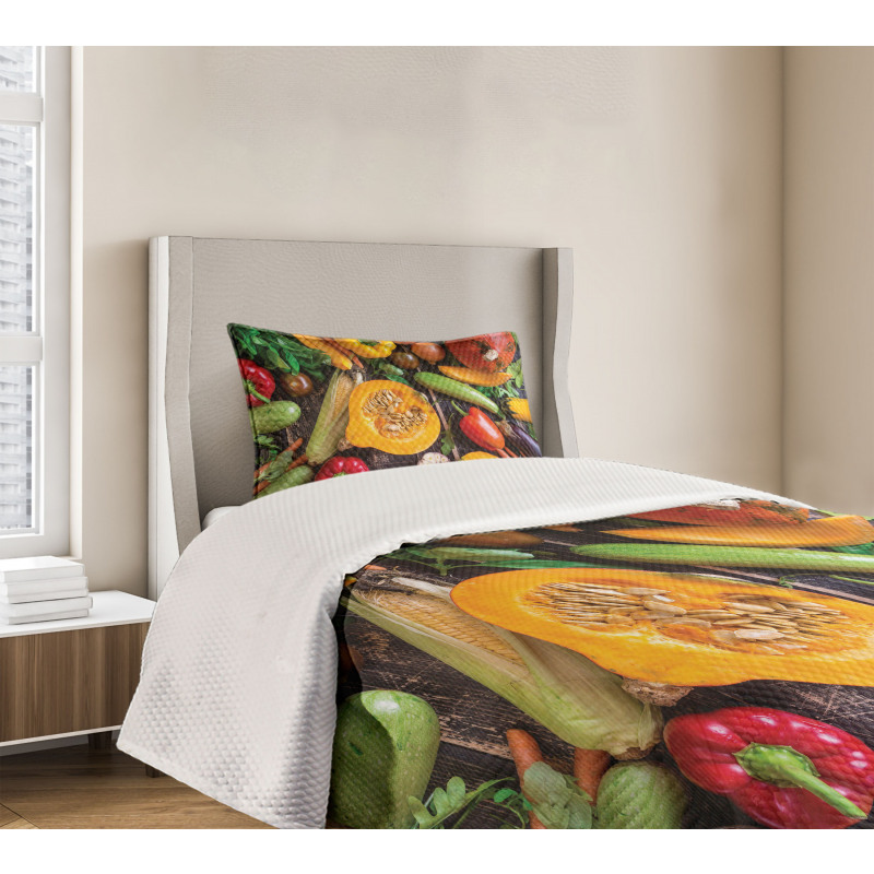 Fresh Vegetables Table Bedspread Set