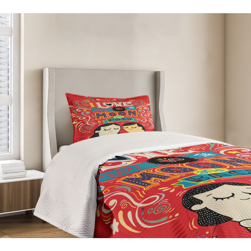 Couple Hug Oriental Bedspread Set