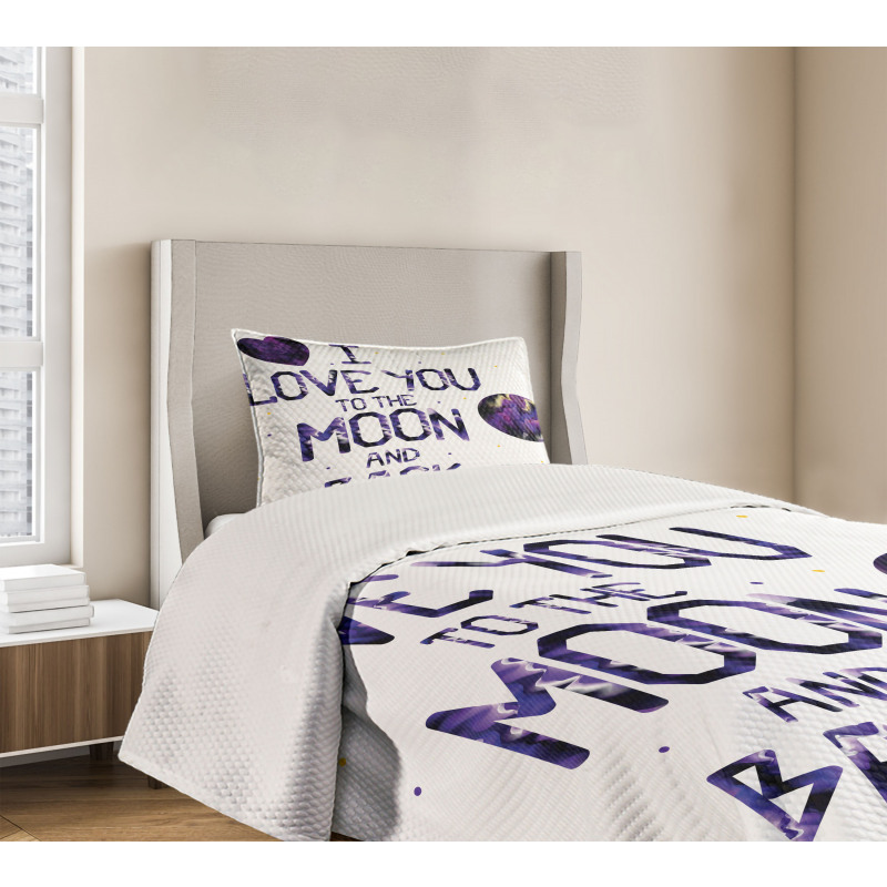 Universe Moon Heart Bedspread Set