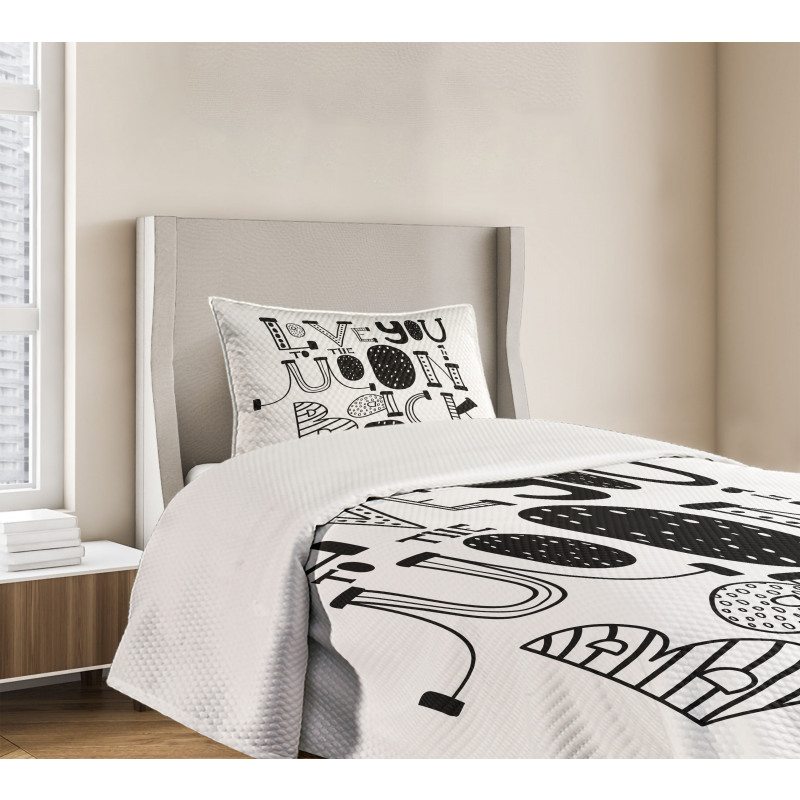 Modern Graphic Love Bedspread Set