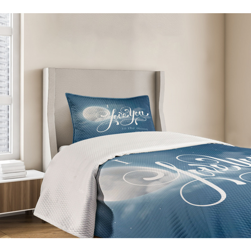 Night Sky Full Moon Bedspread Set