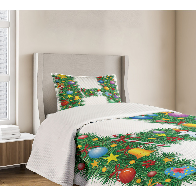 Uppercase Letter Tree Bedspread Set