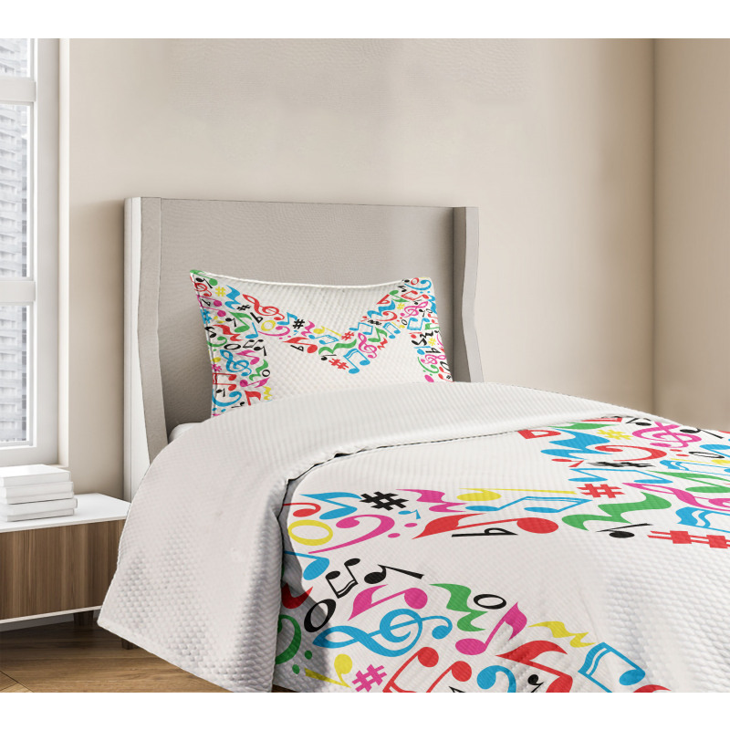 Notes Music Capital M Bedspread Set